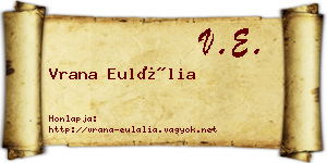 Vrana Eulália névjegykártya